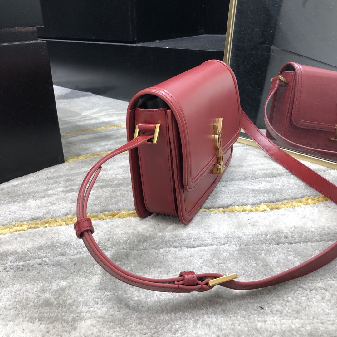 Saint Laurent Solferino Box Medium Calfskin Handbag Shoulder Bag Red 634305 